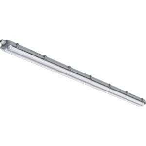 Graue LED-Feuchtraumleuchte mit 2 Röhren (je 22W) und 150 cm Länge.