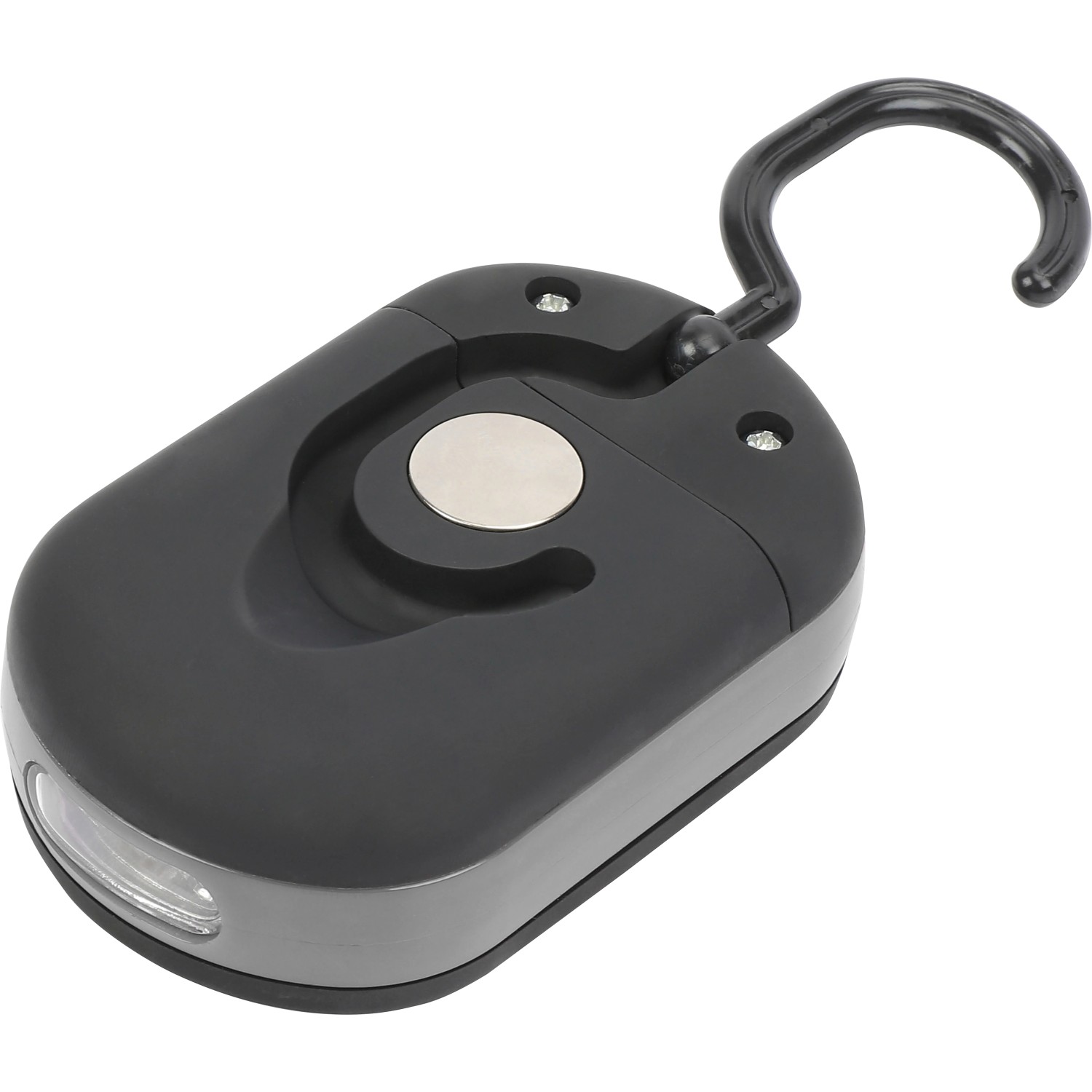 Schwarze LED-Arbeitslampe Smart Line mit Haken zum Aufhängen.
