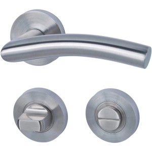 Alpertec Bad- und WC-Rosettengarnitur Fair III, Edelstahl satiniert, Türbeschlag