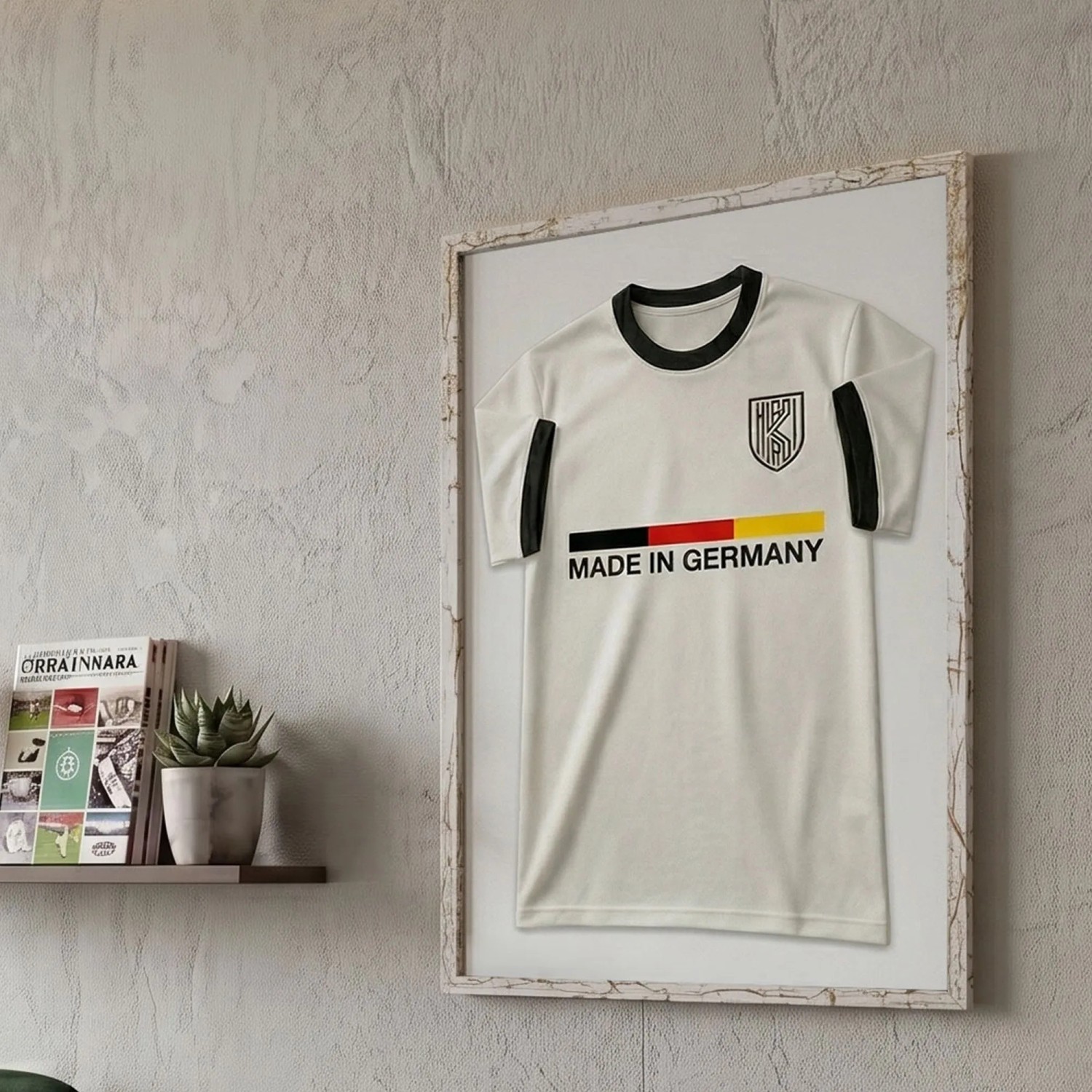 K-Möbel Echtholz Trikot Rahmen 50x70 cm Silber für Kindertrikots & Fan Shirts