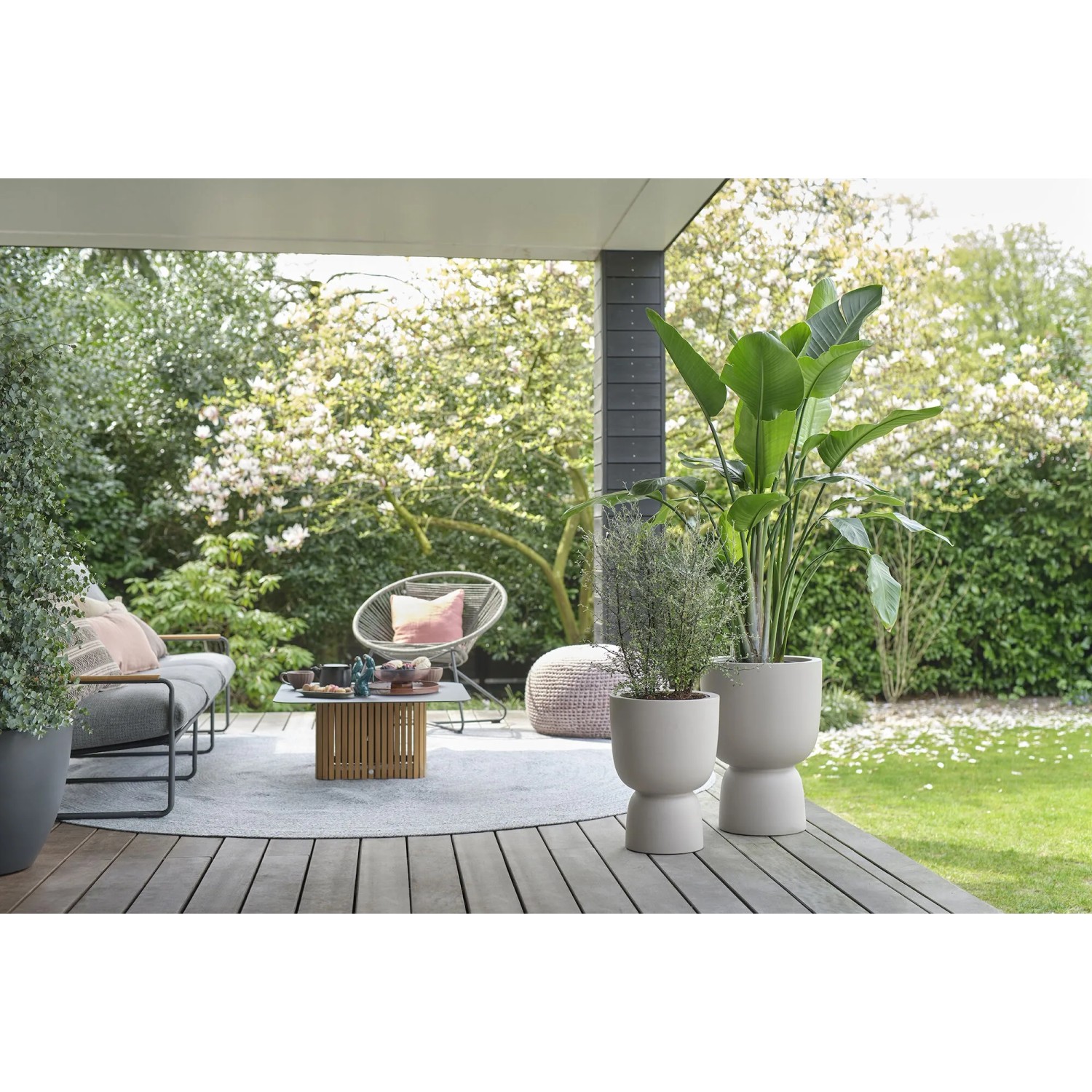 URBNLIVING Blumentopf Rechteckig, Beige – Großer Pflanzkübel Für Drinnen & Draußen