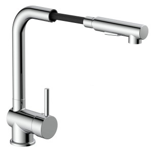 Eisl Spültischarmatur Cool, Chrom, mit Geschirrbrause und herausziehbarem Auslauf.