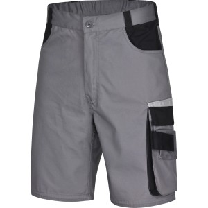 Safety&More Arbeitsbermuda Extreme Grau-Schwarz Gr. M mit vielen Taschen.