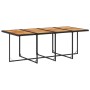 vidaXL Gartentisch, 220x106 cm, Akazie/Rattan, schwarz/braun, Teil der 13-tlg Essgruppe