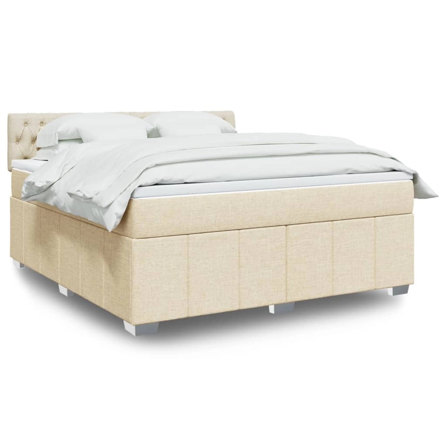 vidaXL Boxspringbett mit Matratze Creme 180x200 cm Stoff 3289459 günstig online kaufen