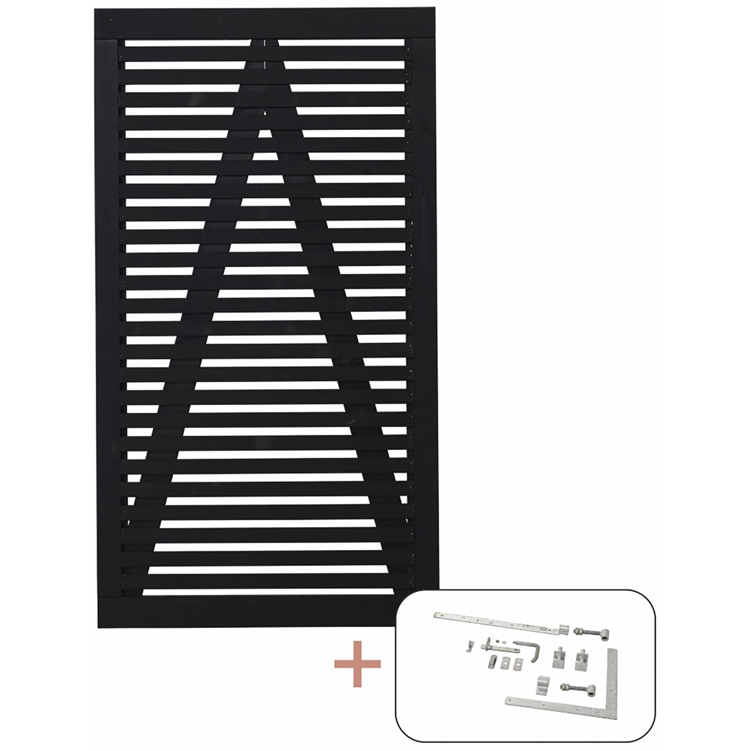 Einzeltor Tokyo Nadelholz Schwarz 100 cm x 180 cm günstig online kaufen