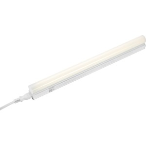 Weiße LED-Lichtleiste mit Schalter, geeignet zur Montage unter Hängeschränken.