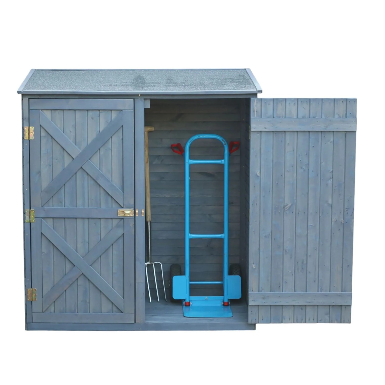 Promadino Geräteschrank Pforzheim Groß 163 cm x 149 cm x 78 cm Grau FSC®