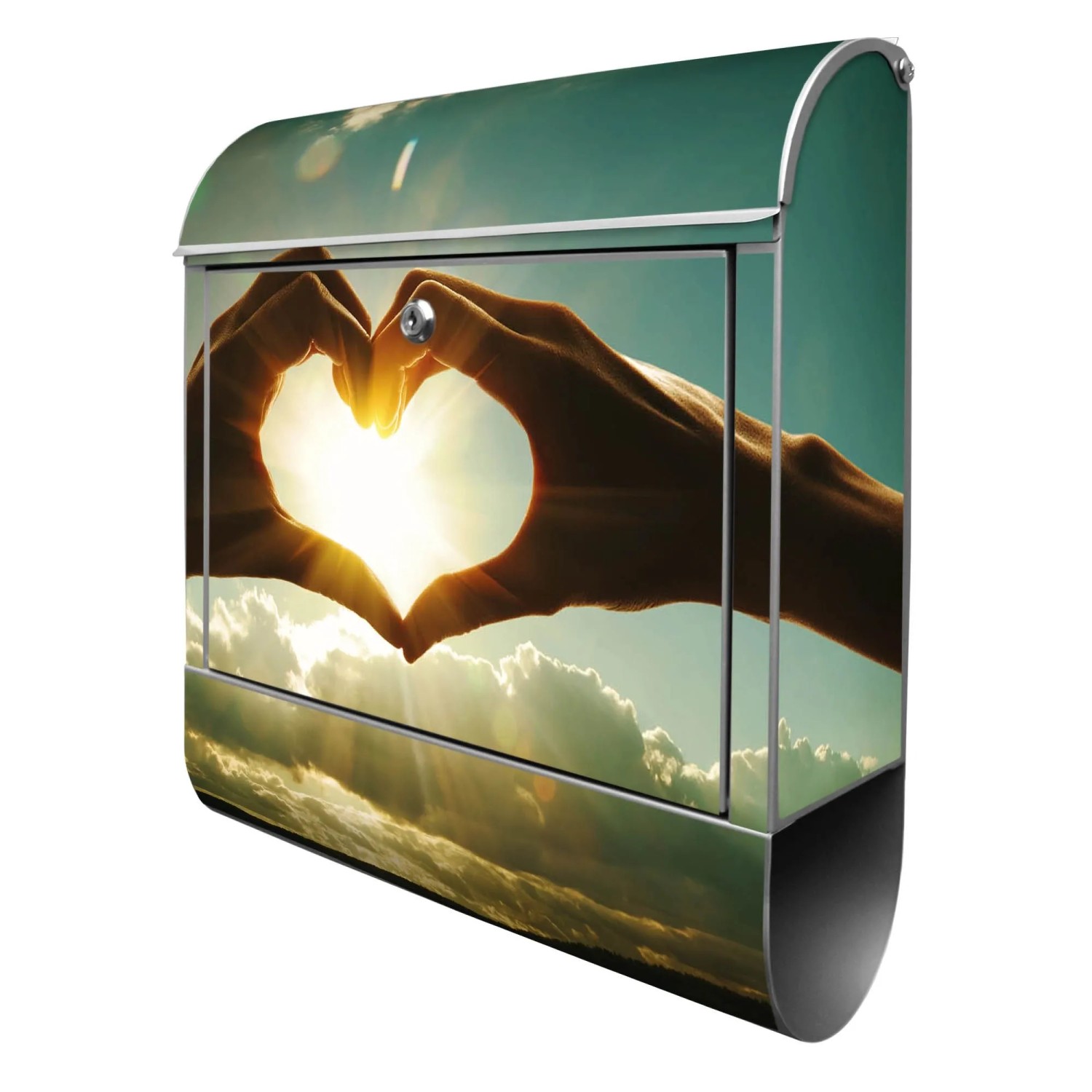 Banjado Design Briefkasten Silber Pulverbeschichtet 39x47x14cm 2 Schlüssel günstig online kaufen