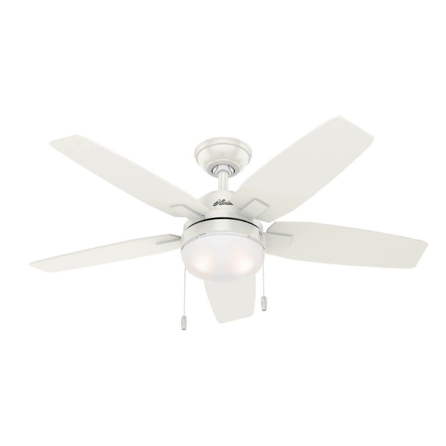 HUNTER FANS Deckenventilator Arcot Weiß 117 cm mit Beleuchtung und Zugkette günstig online kaufen