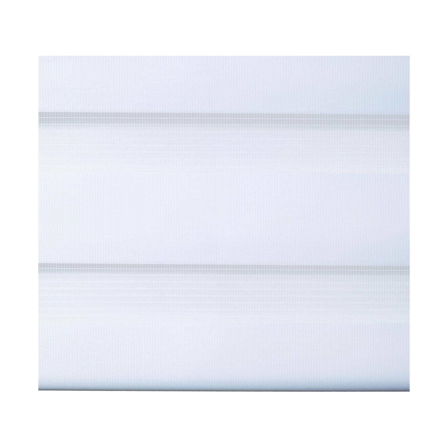 Weißes Vario-Rollo Sedano, 80x150 cm, mit transparenten und blickdichten Streifen.