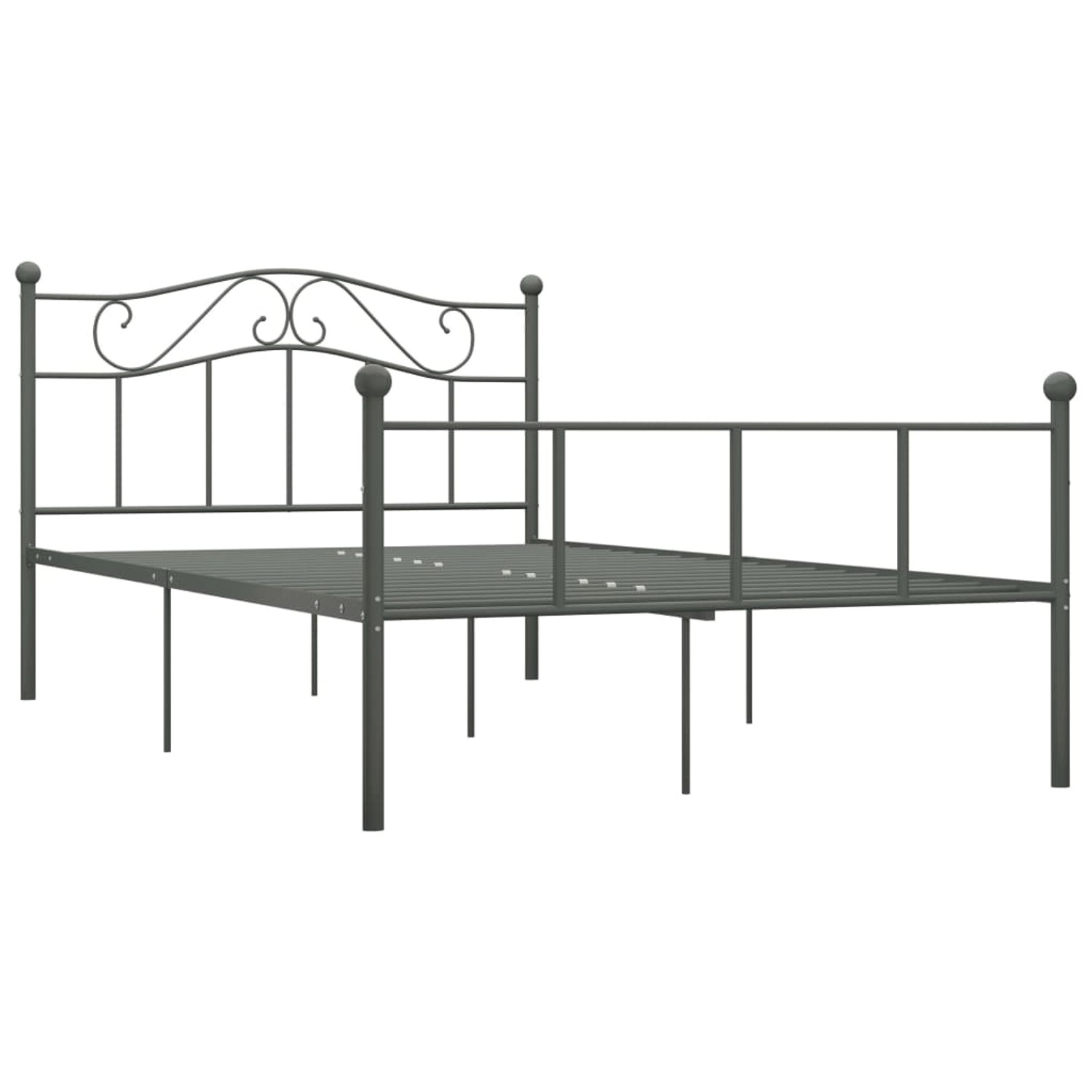 vidaXL Bettgestell Bettgestell Grau Metall 140x200 cm Bett Bettrahmen Bettg günstig online kaufen