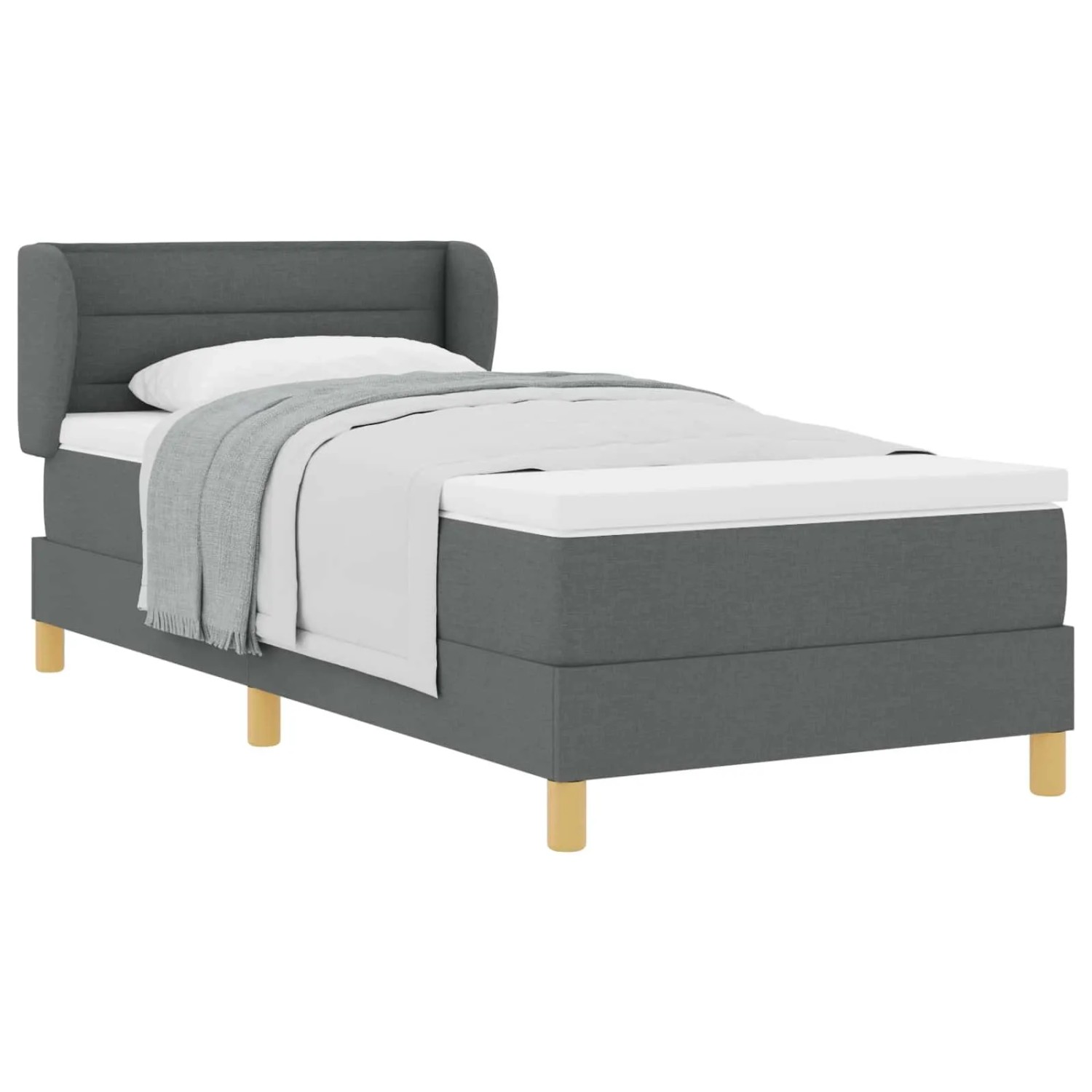 vidaXL Boxspringbett mit Matratze Dunkelgrau 80 x 200 cm Stoff 3340116