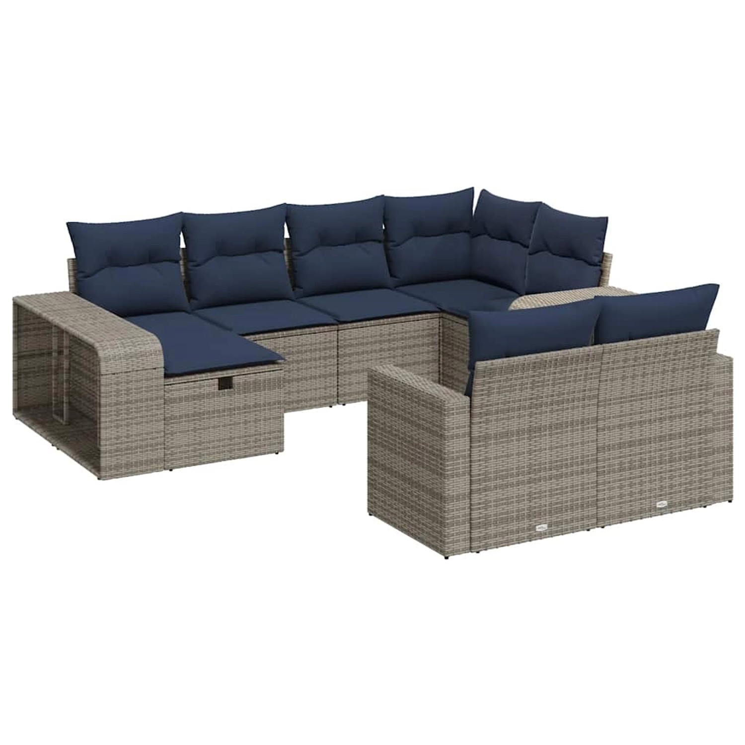vidaXL 10-Tlg Garten-Sofagarnitur mit Kissen Grau Poly Rattan 3326065 günstig online kaufen