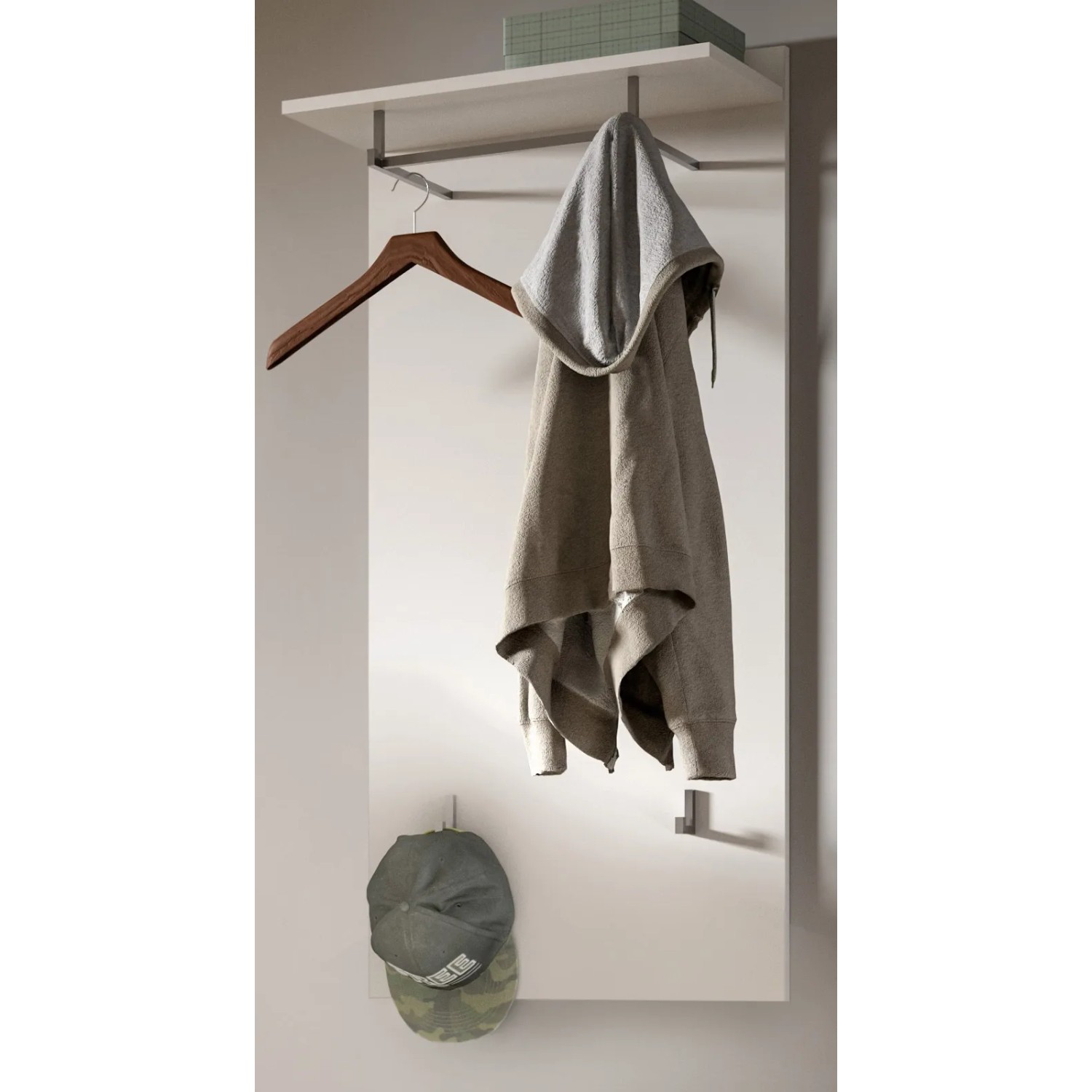 Inn.Furn Garderobenpaneel Weiß 55 cm mit Kleiderstange Grazie_5