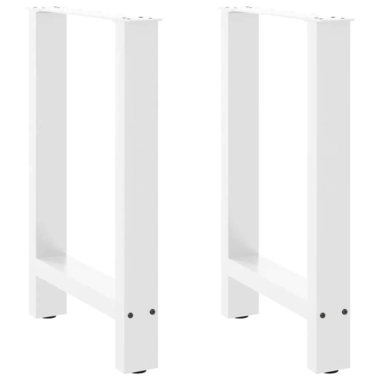 vidaXL Esstischbeine Weiß 2 Stk 60x72-73 cm Stahl 4013305