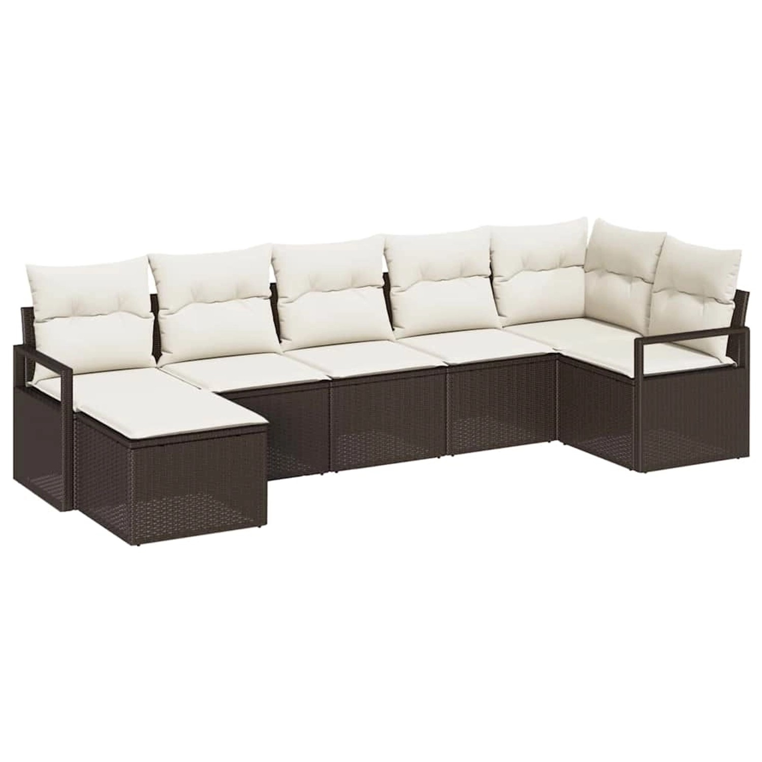 vidaXL Garten-Sofa-Set 7-Tlg Braun Poly Rattan 3346468 günstig online kaufen