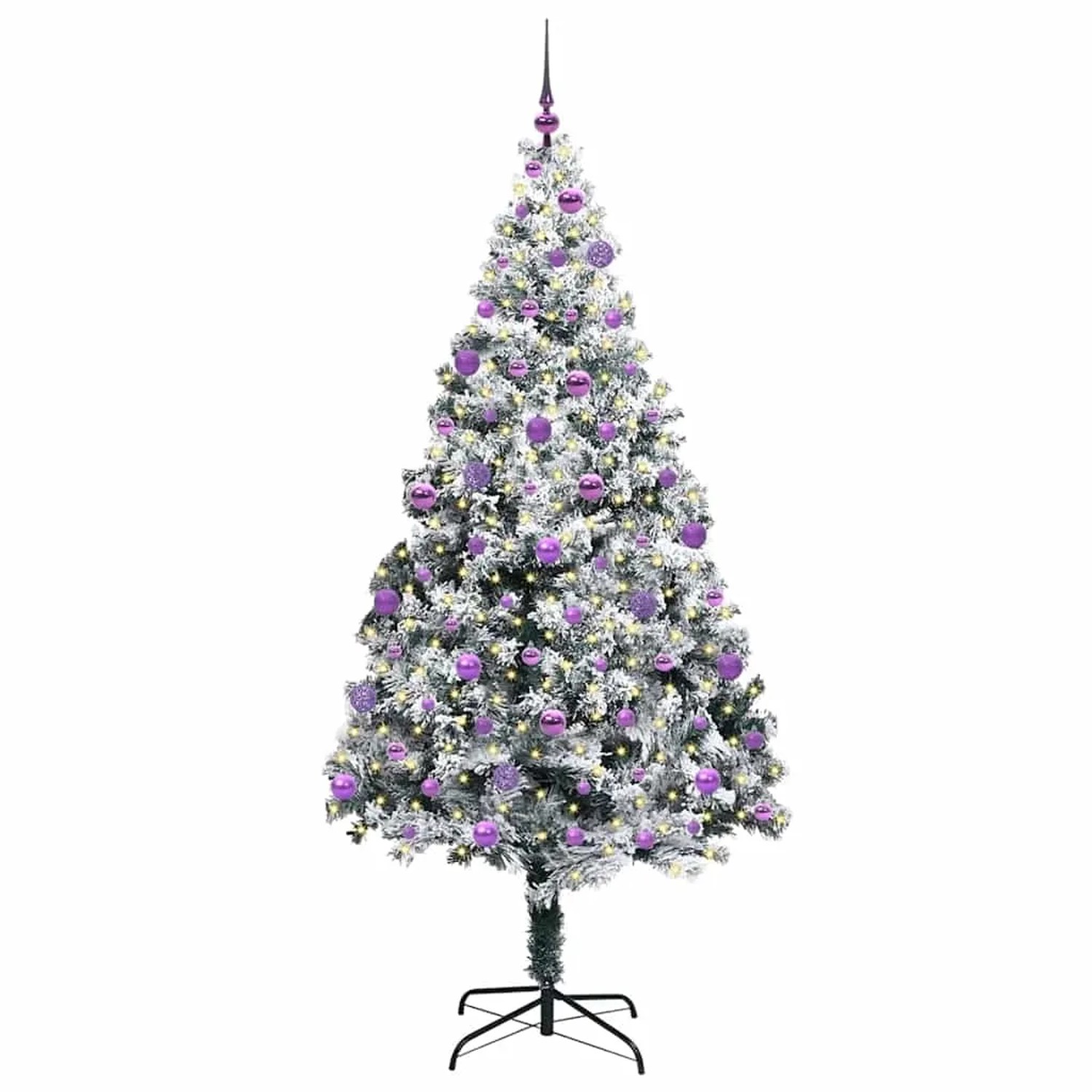 vidaXL Künstlicher Weihnachtsbaum mit 300 LEDs mit Ständer Grün 210 cm 3396977