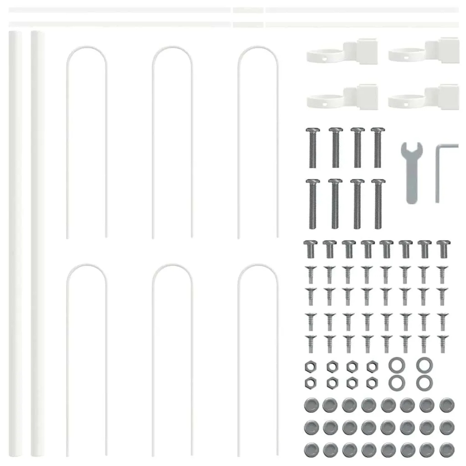 vidaXL Gartenzaun Weiß 1,7 x 0,6 m Pulverbeschichteter Stahl 42003883 günstig online kaufen