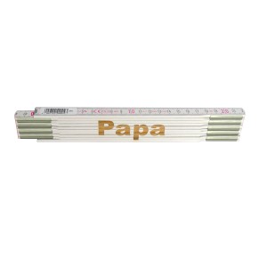 Stabila Zollstock mit Lasergravur "Papa", 2 m, aus Buchenholz, Messwerkzeug für Heimwerker.