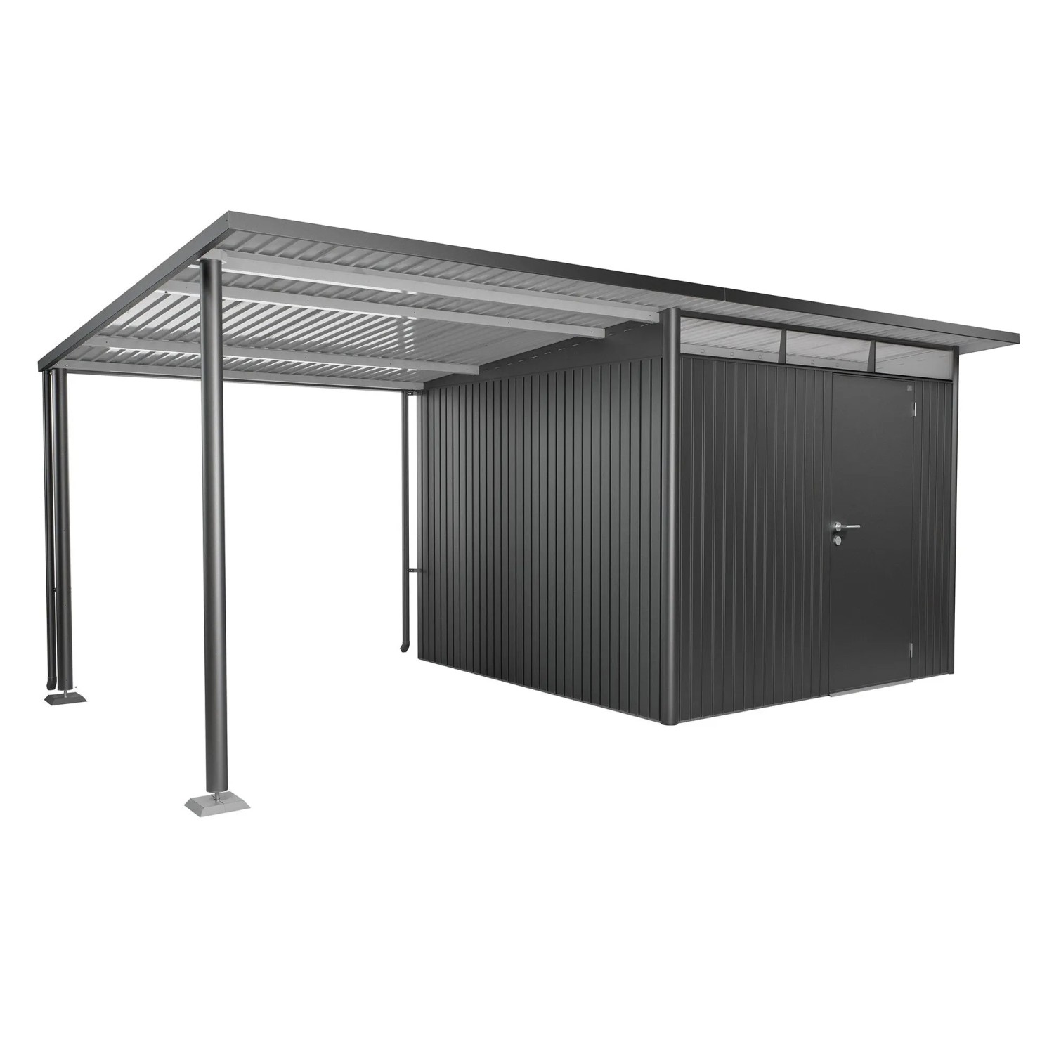 Biohort Seitendach für AvantGarde Gerätehaus A3/A7, Gr. L, Dunkelgrau-Metallic