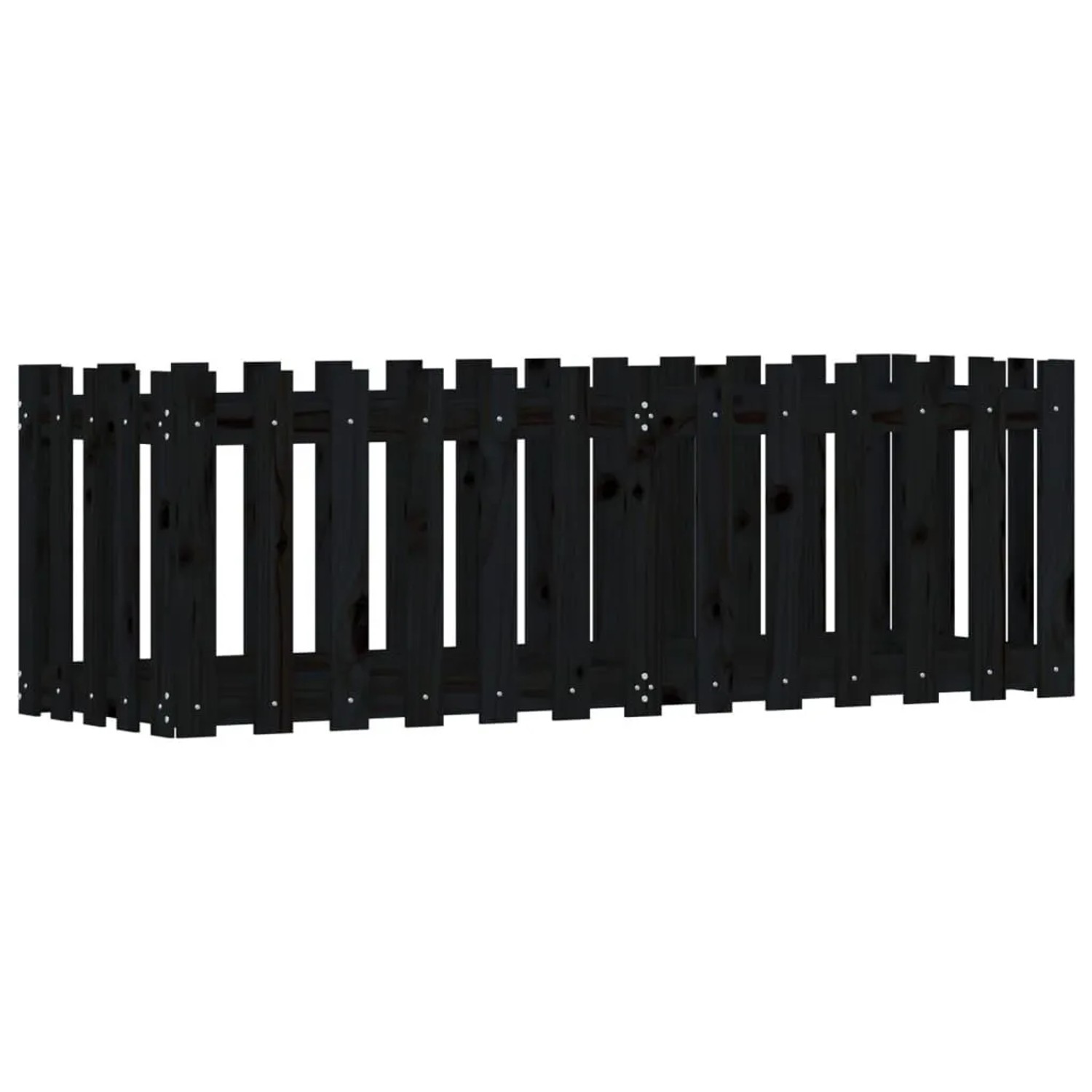 vidaXL Hochbeet Latten-Design Schwarz 150x50x50 cm Massivholz Kiefer 832494