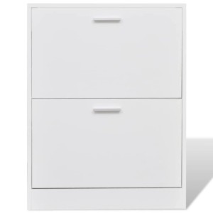 vidaXL Weißer Holz-Schuhschrank mit 2 Schuhkippern 241242