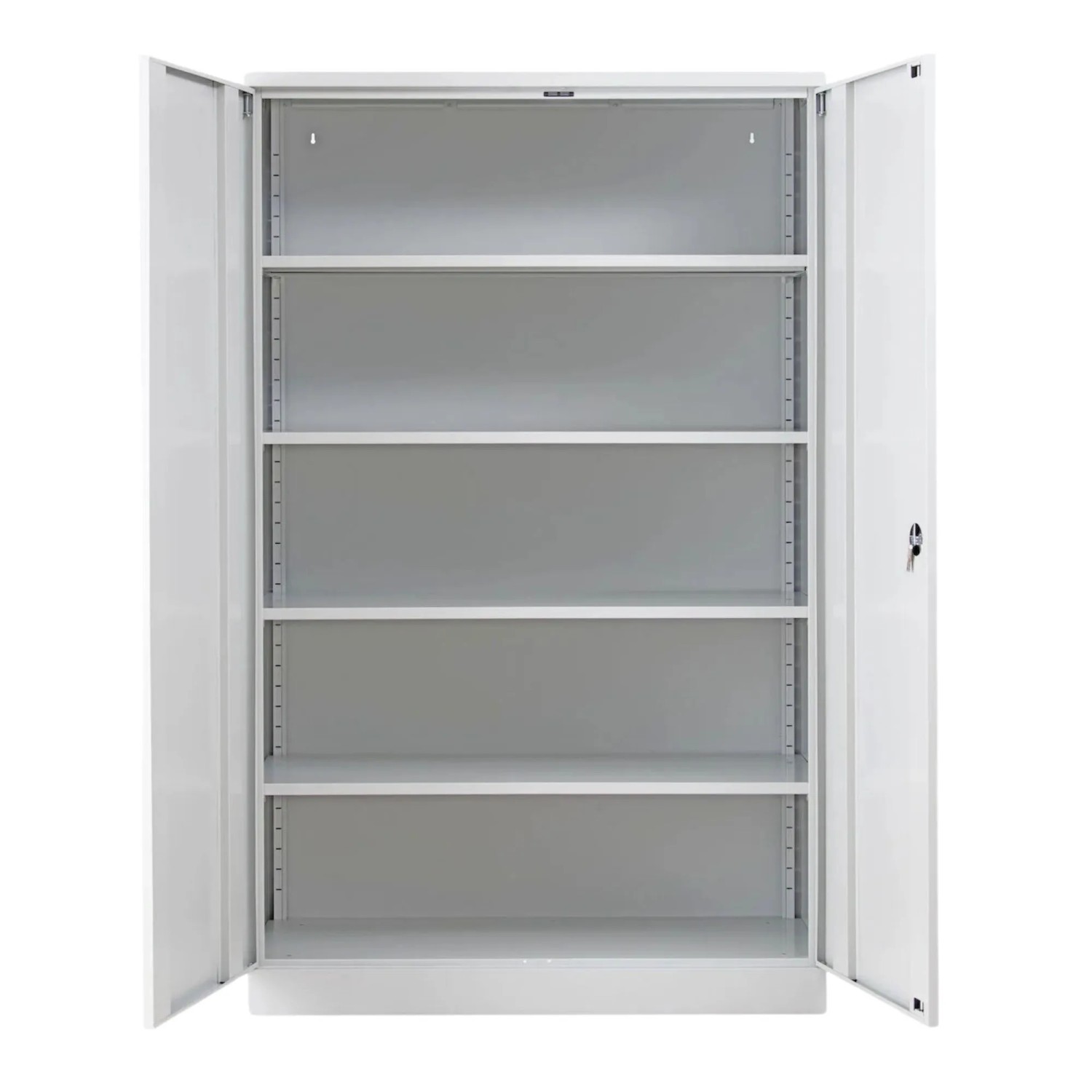 PROREGAL Stahlschrank Bee Mit 10 Lackierten Fachböden HxBxT 195 x 120 x 50 cm Korpusfarbe Lichtgrau Frontfarbe Lichtgrau