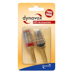 Dynavox Bananenbuchsen High-End, 2er Set zum Einbau in Rot und Schwarz.