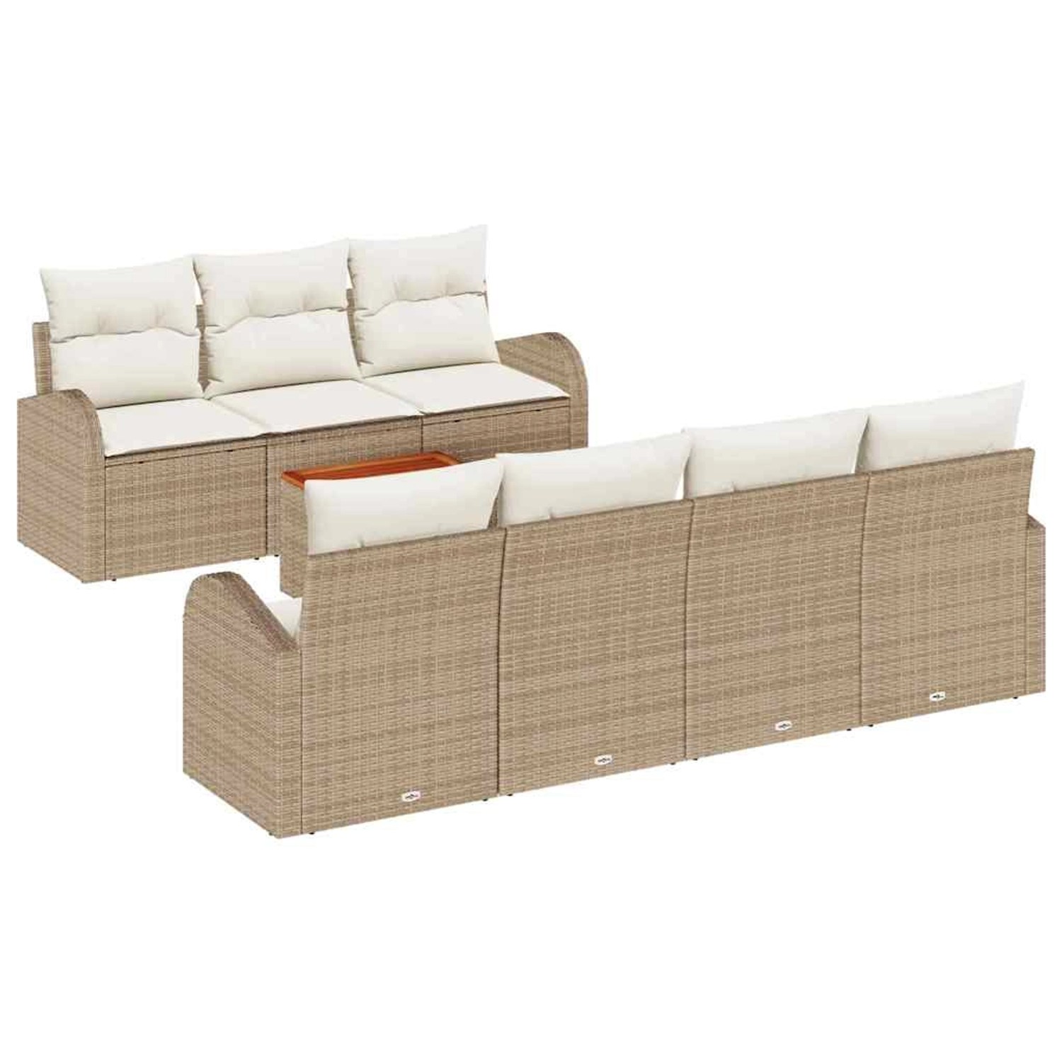 vidaXL Garten-Sofa-Set 8-Tlg Beige Weiß 3356209 günstig online kaufen