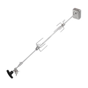 Taino Drehspieß für Gasgrill Platinum/Yamara/Black, Edelstahl, mit 4 Fleischklammern.