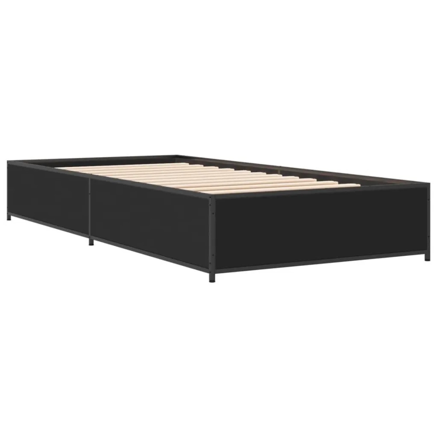 vidaXL Bettgestell Schwarz 100x200 cm Holzwerkstoff und Metall 845106 günstig online kaufen