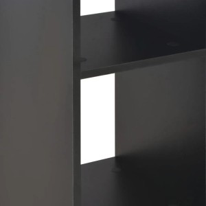 Detailansicht: Schwarzer vidaXL Bartisch (60x60x110 cm) mit Ablagefächern.