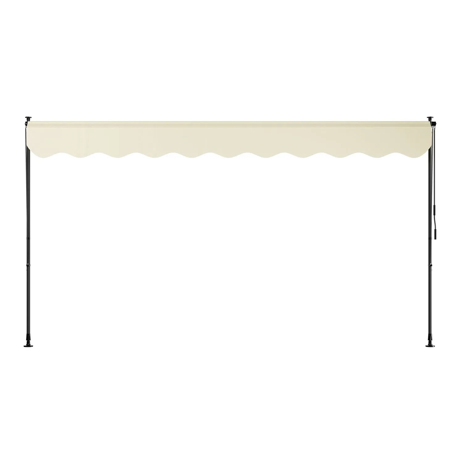 Beige Klemmmarkise Kapstadt 350x120 cm für Balkon und Terrasse.