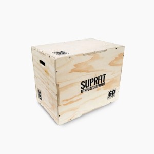 Suprfit Baltrun Holz Plyobox 3-in-1 aus hellem Multiplex-Holz für Fitness-Training. Verstellbare Höhen 50, 60, 75 cm.