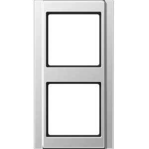 Jung Abdeckrahmen A500, 2-fach, Alu: Doppelter Rahmen für Schalter und Steckdosen.