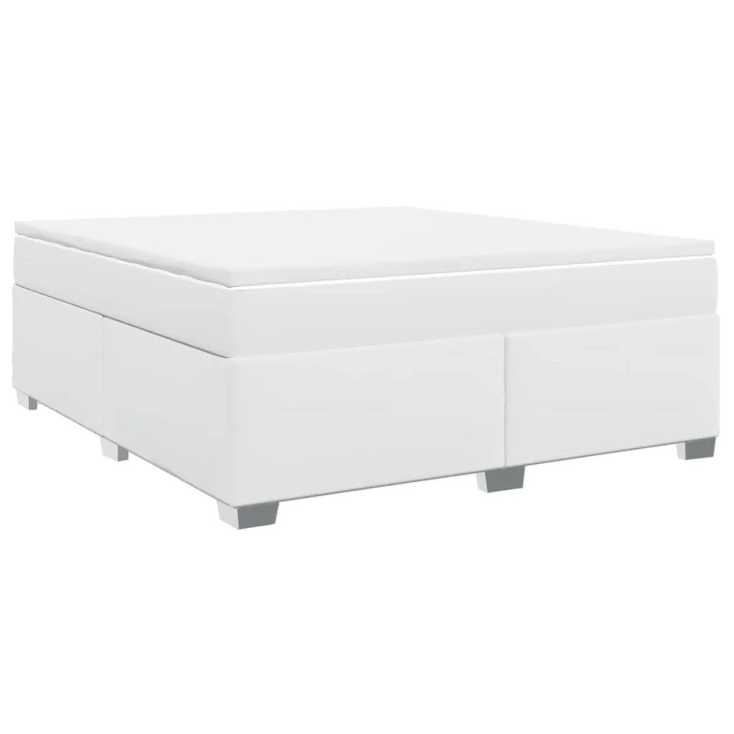 vidaXL Boxspringbett mit Matratze Weiß 180x200 cm Kunstleder 3285222 günstig online kaufen