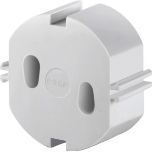 Weiße Reer Steckdosenkappe im 5er-Set für Kindersicherheit.