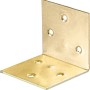 Gelb verzinkter Breitwinkel 50x50x50 mm mit Löchern für Holzkonstruktionen.