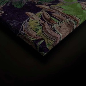 Dunkelblaues Leinwandbild mit Papagei und Dschungelmotiv, 120x80 cm, für die Wanddekoration.