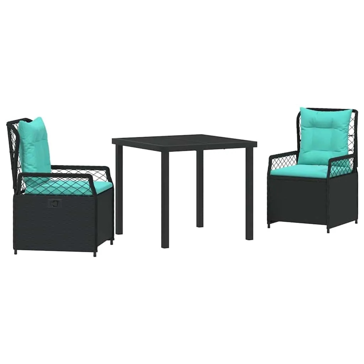 vidaXL Garten Essgruppe 3-Tlg Schwarz Poly-Rattan 3381058 günstig online kaufen