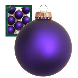 Krebs Glas Lauscha Weihnachtskugeln Lila Matt Uni 8er-Set 7cm