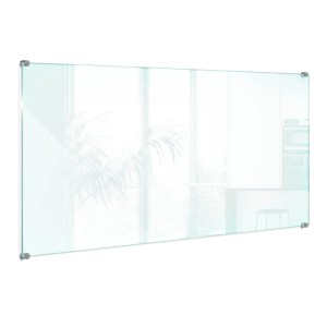 Tulup Küchenrückwand Glas Transparent Glaswand für die Küche Klar 100x50 cm Spritzschutz für Herd Glas Klar
