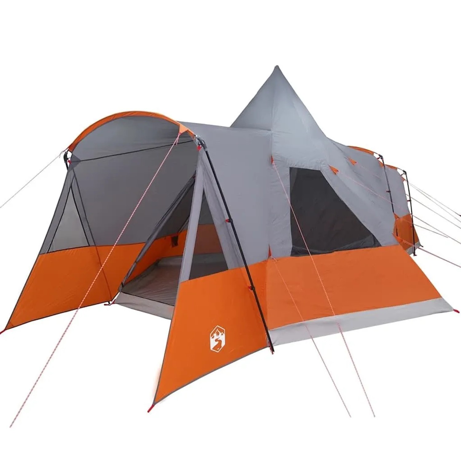 vidaXL Teepee Zelt mit Dach Grau und Orange 720 x 465 x 295 cm 42003998