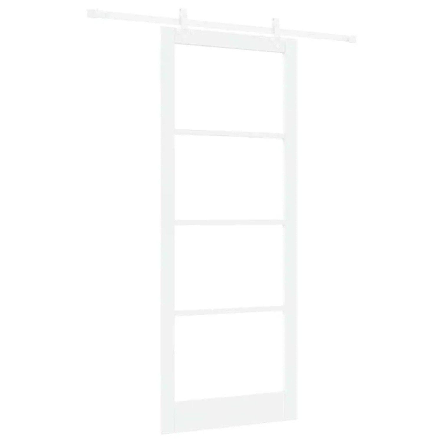 vidaXL Schiebetür Weiß 93 x 232 cm Massivholz Kiefer und Glas 3332236