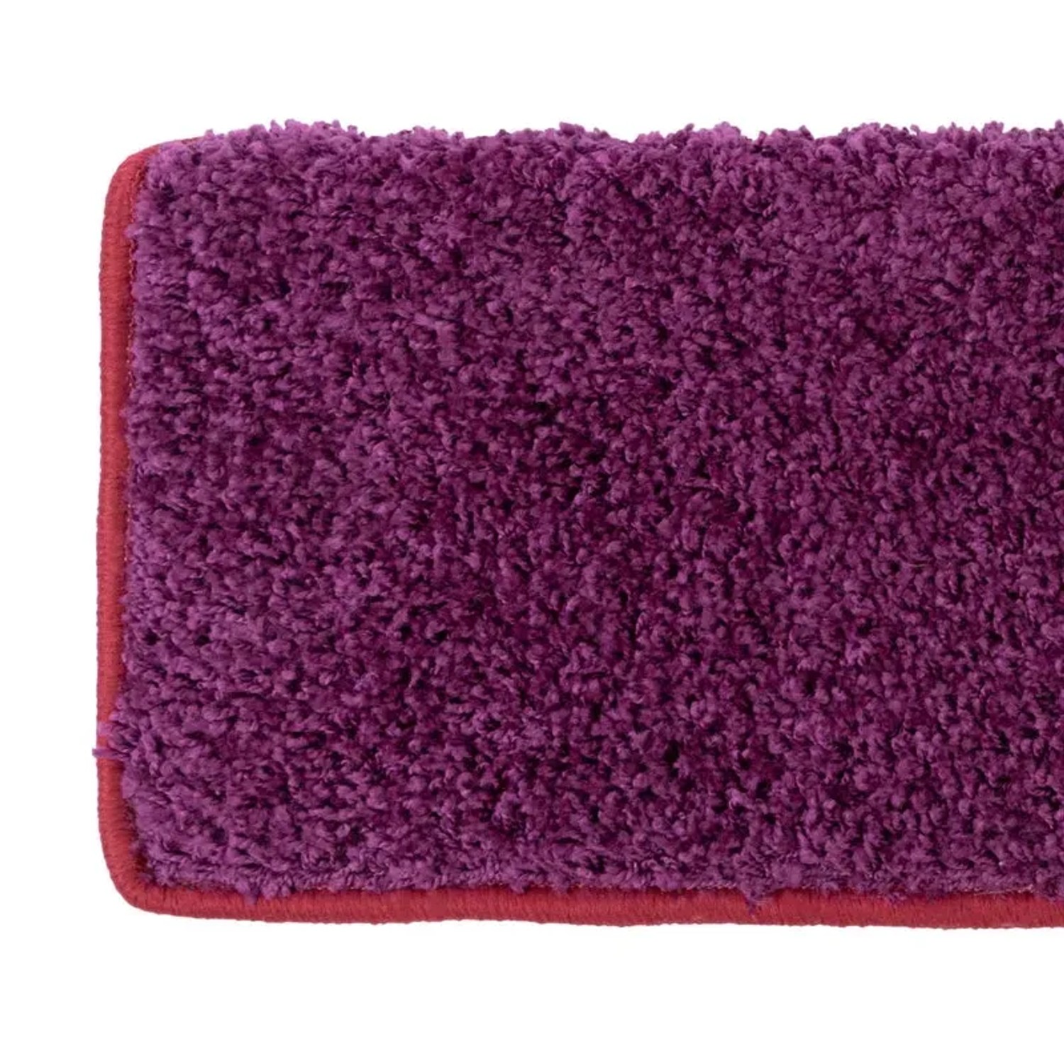 Rechteckige KARAT Shaggy Stufenmatte Barcelona in Berry (23,5x65cm).