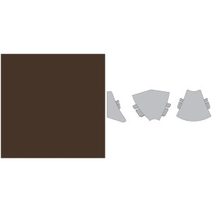 Außenecke Plus Havanna für Arbeitsplatten, Detailansicht der Eckverbindung.