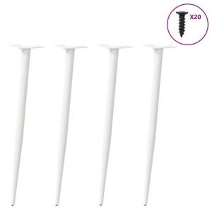 vidaXL Konsolentischbeine Konische Form 4 Stk Weiß 72-73 cm Stahl 4012517