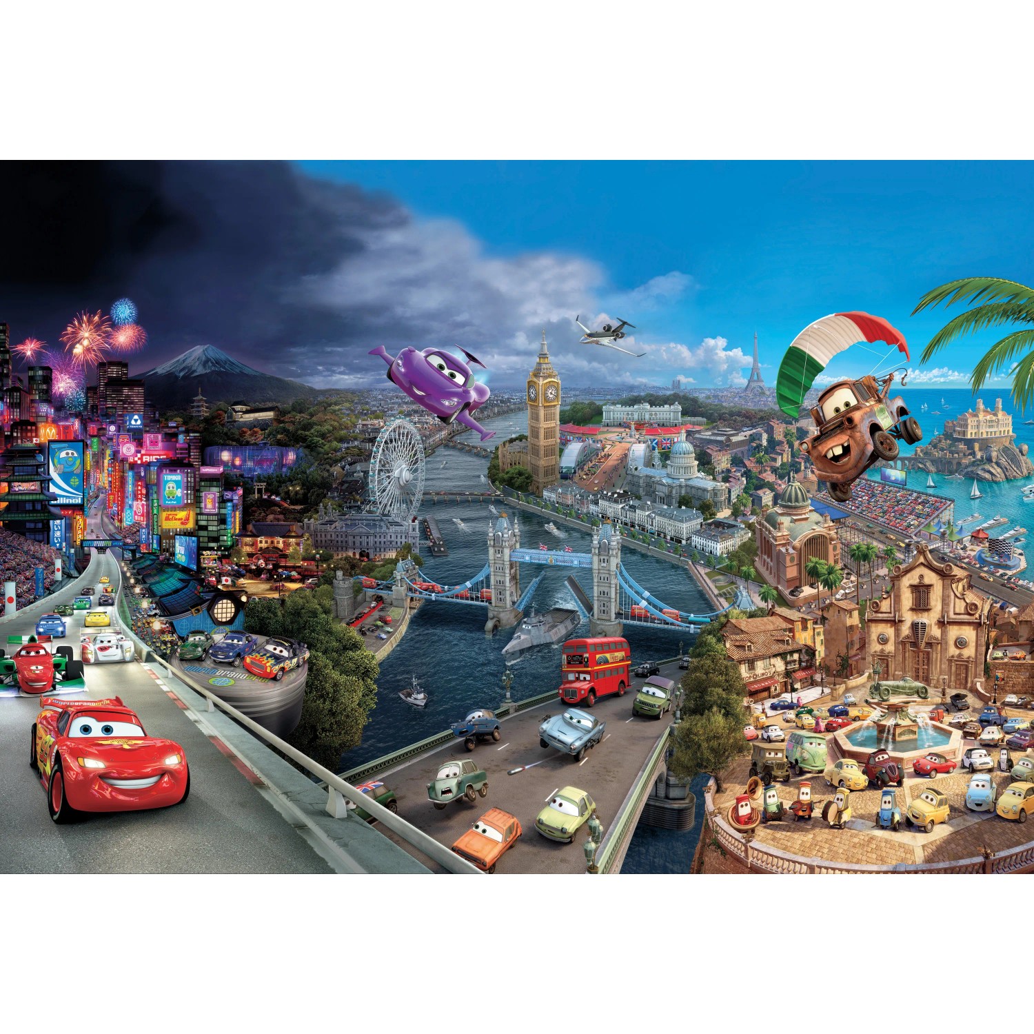 Komar Fototapete Disney Cars World 368 cm x 254 cm