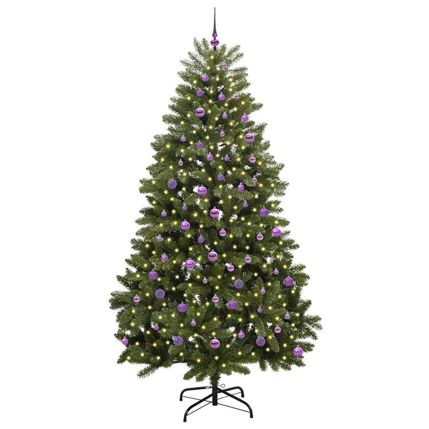 vidaXL Künstlicher Weihnachtsbaum Grün 240 cm PVC und Metall 3395709